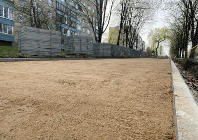 Manranga - Pagrindų paruošimas, takelio klojimo darbai. Žėručio g. Vilnius 4